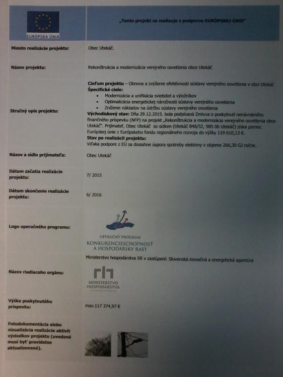 Projekt Verejné osvetlenie Projekt Verejné osvetlenie